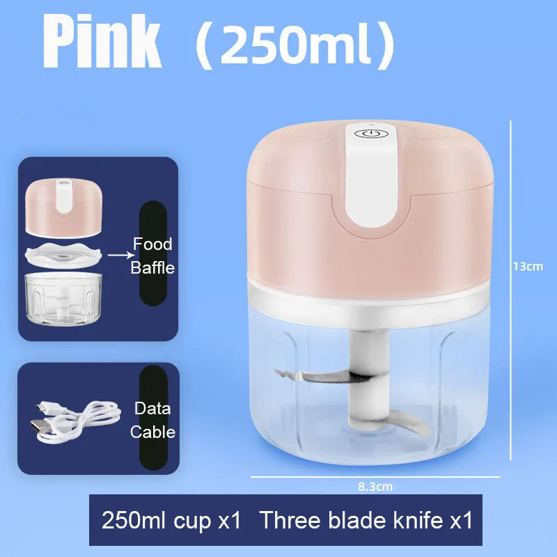 VIRALE : Tritatutto Elettrico USB – Mini Robot da Cucina per Aglio, Verdure, Carne e Frutta