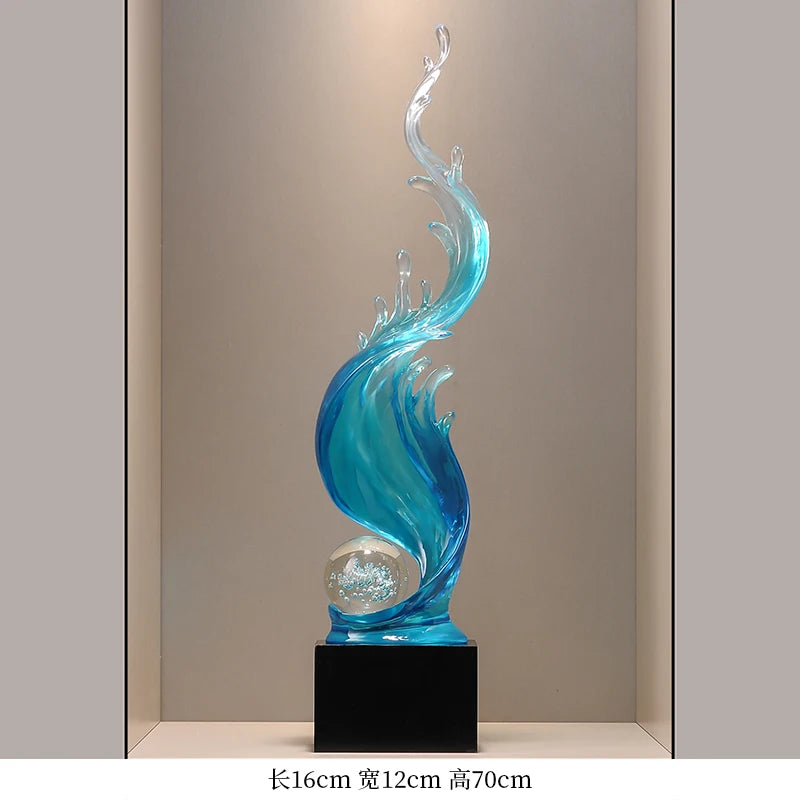 Home Decor,Wind And Water Rising Ornament,Vertical Entrance,Living Room TV Cabinet,Hotel Art Decoration Sculpture Customized