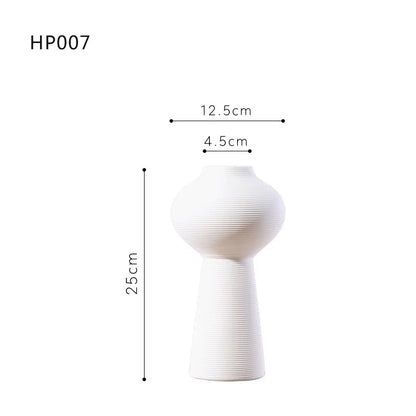 Vasi Decorativi in Ceramica Bianca – Design Nordico Minimal per Arredo Casa Moderno