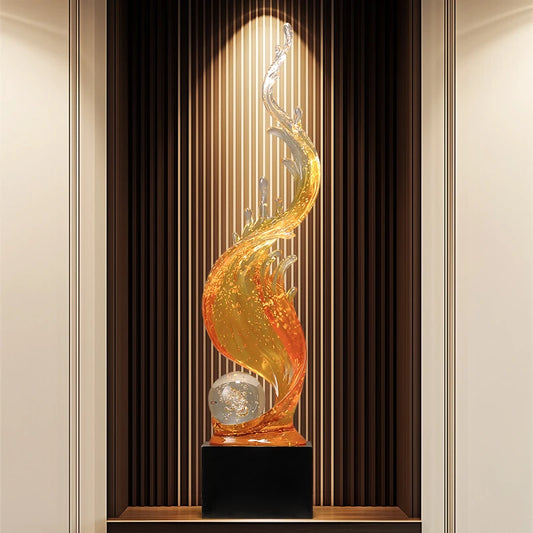 Home Decor,Wind And Water Rising Ornament,Vertical Entrance,Living Room TV Cabinet,Hotel Art Decoration Sculpture Customized
