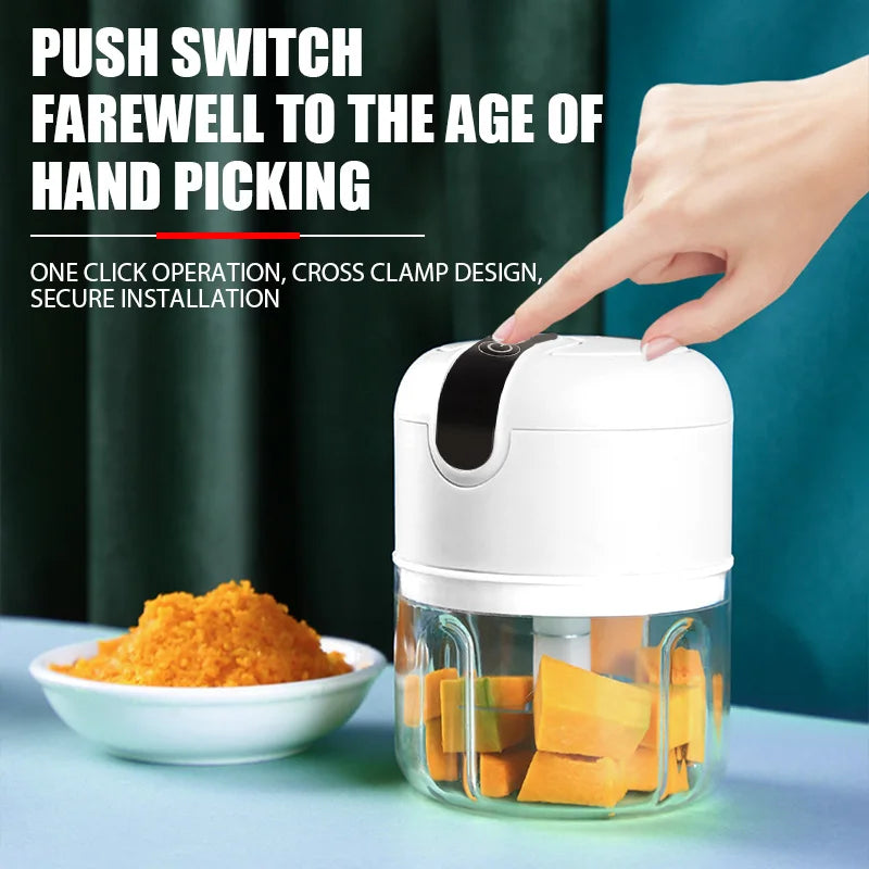 VIRALE : Tritatutto Elettrico USB – Mini Robot da Cucina per Aglio, Verdure, Carne e Frutta