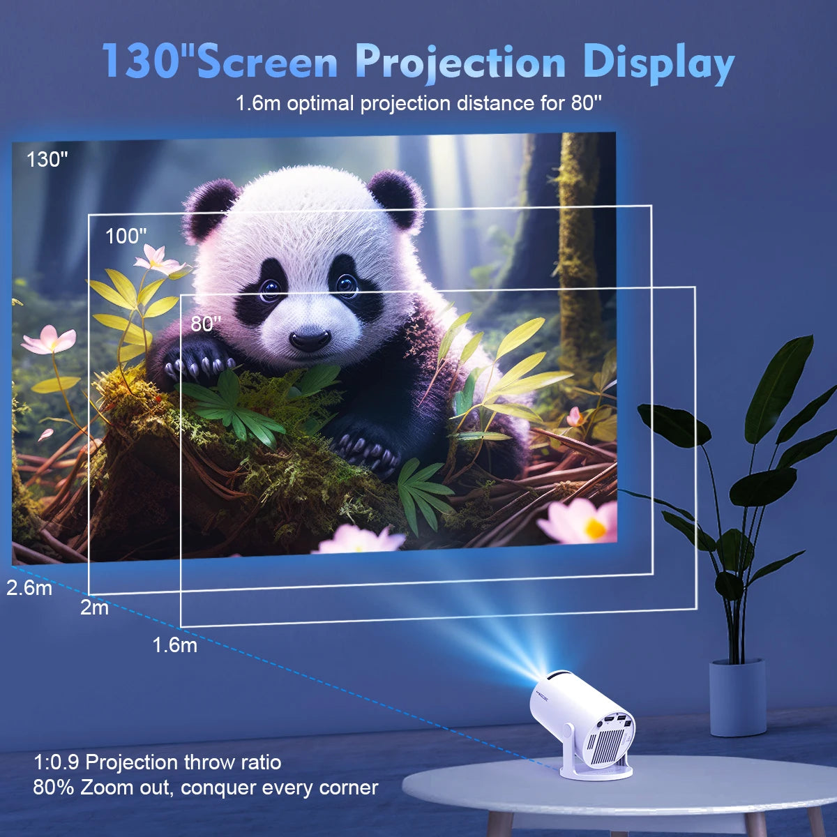 Proiettore cinema 8K Magcubic qualità immagine 1080P Full HD