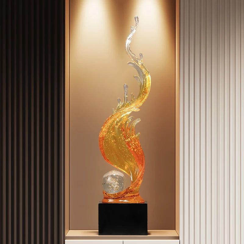 Home Decor,Wind And Water Rising Ornament,Vertical Entrance,Living Room TV Cabinet,Hotel Art Decoration Sculpture Customized