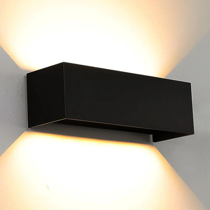 Modern LED Wall Lamp, 21W Metal wall lamp up and down adjustable light beam, 30x10x10cm, Waterproof IP65 Cube LED Light