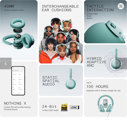 CMF Headphone Pro – Cuffie Wireless con ANC, Audio Hi-Res e 100h di Batteria