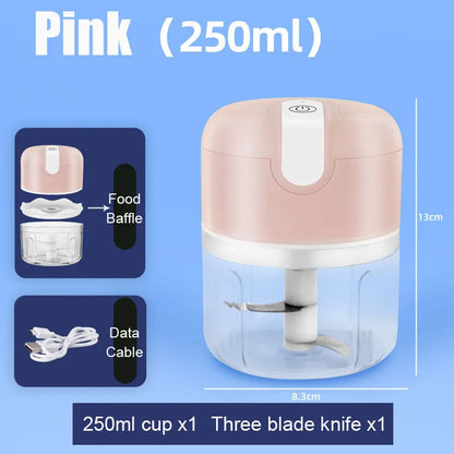 VIRALE : Tritatutto Elettrico USB – Mini Robot da Cucina per Aglio, Verdure, Carne e Frutta