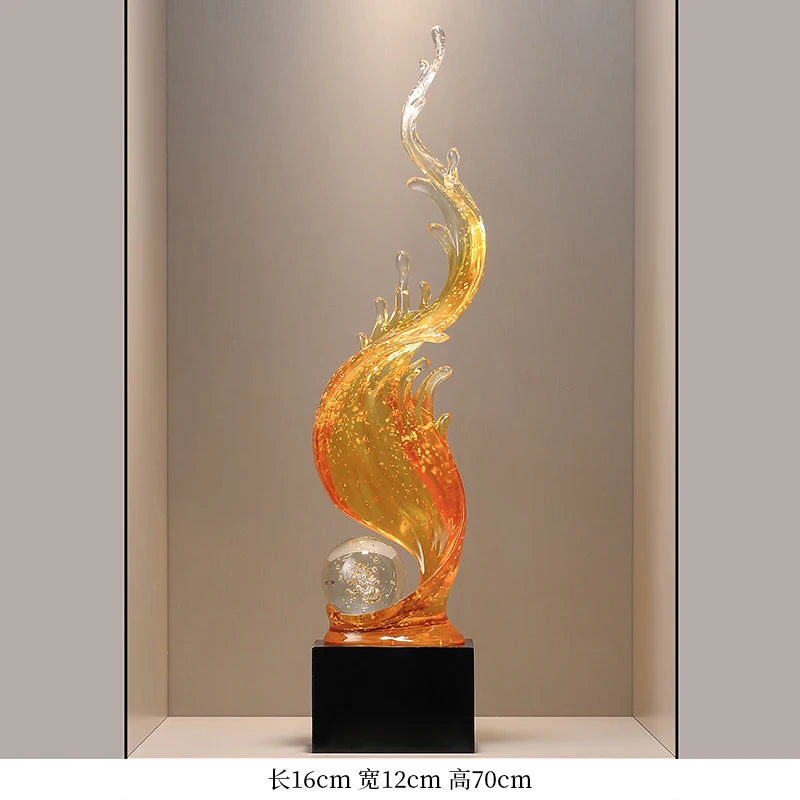 Home Decor,Wind And Water Rising Ornament,Vertical Entrance,Living Room TV Cabinet,Hotel Art Decoration Sculpture Customized