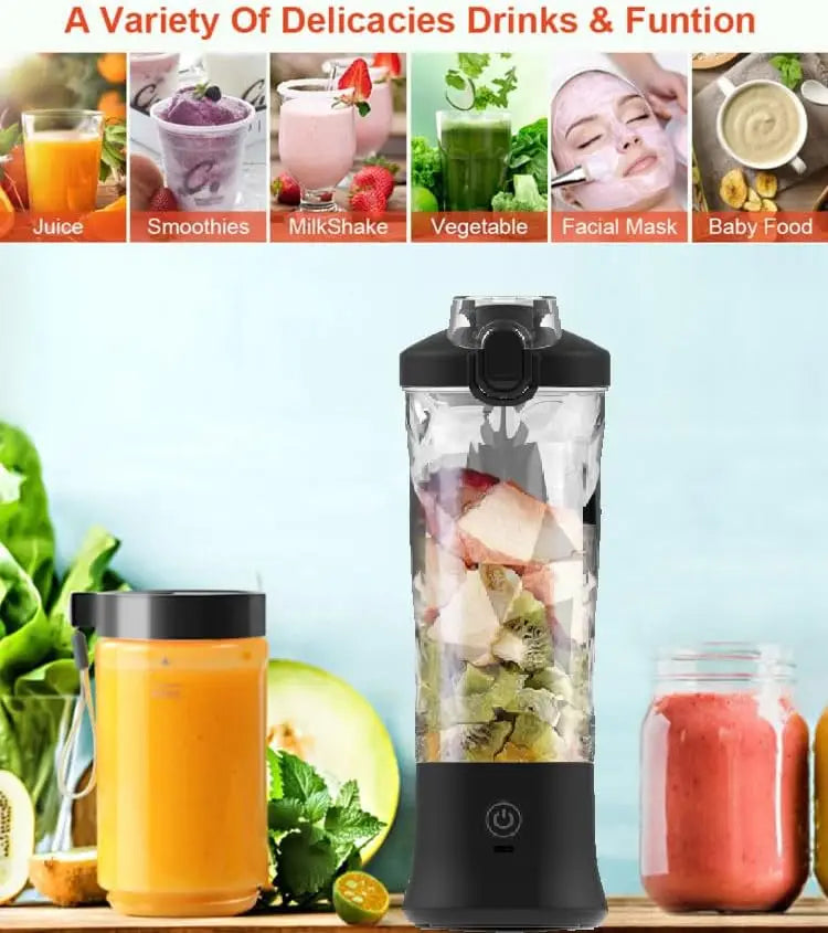 Frullatore Portatile USB-C 600-800ml – Blender Senza Fili per Smoothie, Palestra e Ufficio